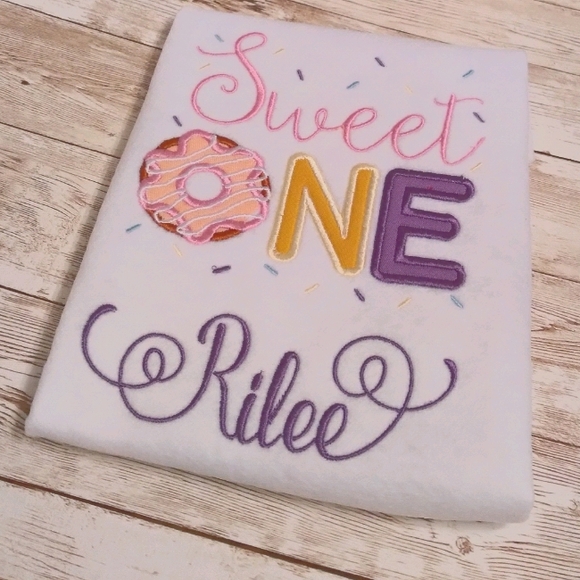 Sweet 1 Baby Girl Embroidered Shirt - Picture 2 of 2